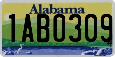 AL license plate 1AB0309