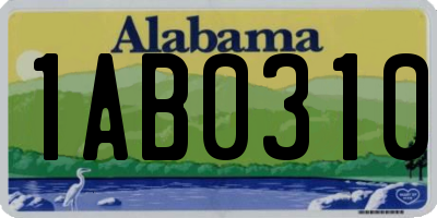 AL license plate 1AB0310