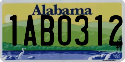 AL license plate 1AB0312