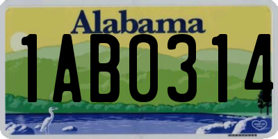 AL license plate 1AB0314