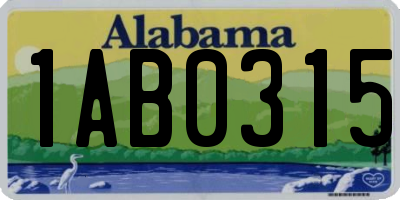 AL license plate 1AB0315