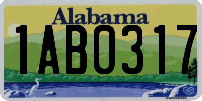 AL license plate 1AB0317