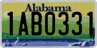 AL license plate 1AB0331