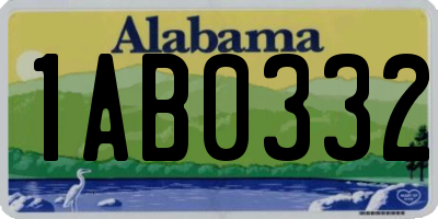 AL license plate 1AB0332