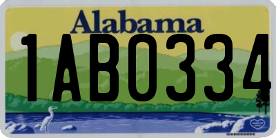 AL license plate 1AB0334