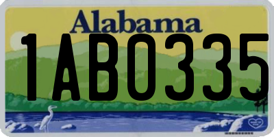 AL license plate 1AB0335