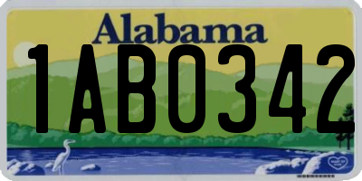 AL license plate 1AB0342