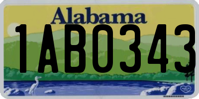 AL license plate 1AB0343