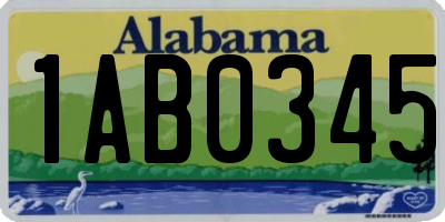 AL license plate 1AB0345