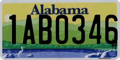 AL license plate 1AB0346