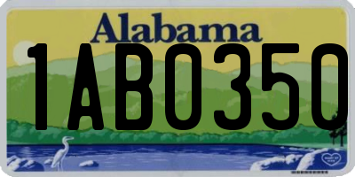 AL license plate 1AB0350