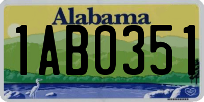 AL license plate 1AB0351