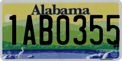 AL license plate 1AB0355