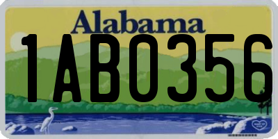 AL license plate 1AB0356