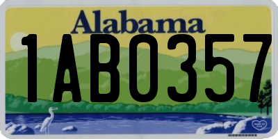 AL license plate 1AB0357