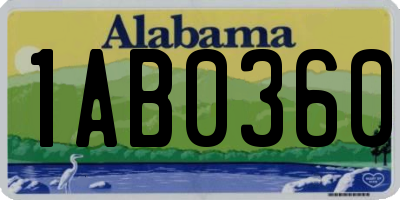 AL license plate 1AB0360