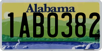 AL license plate 1AB0382