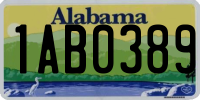 AL license plate 1AB0389