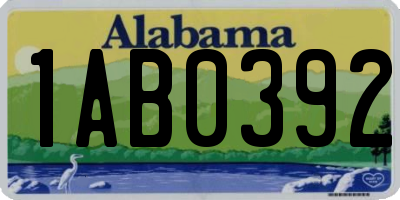 AL license plate 1AB0392