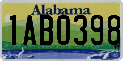 AL license plate 1AB0398