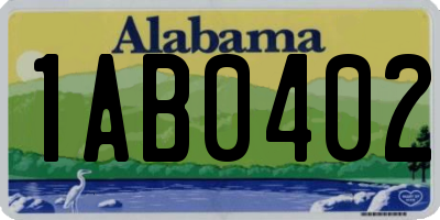 AL license plate 1AB0402