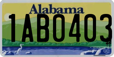 AL license plate 1AB0403