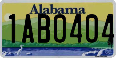 AL license plate 1AB0404