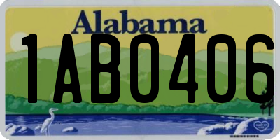 AL license plate 1AB0406