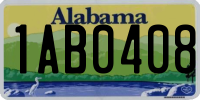 AL license plate 1AB0408