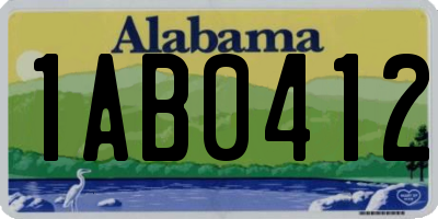 AL license plate 1AB0412