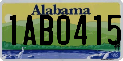 AL license plate 1AB0415