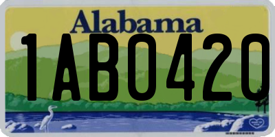 AL license plate 1AB0420