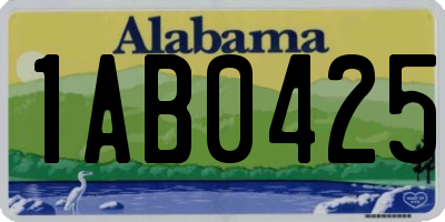 AL license plate 1AB0425