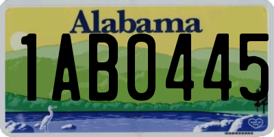 AL license plate 1AB0445