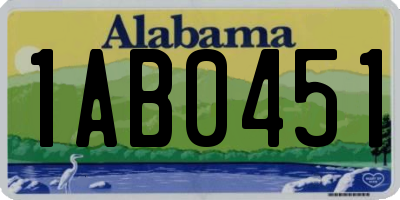 AL license plate 1AB0451