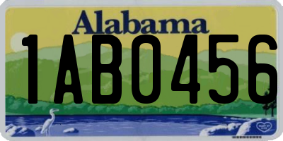 AL license plate 1AB0456