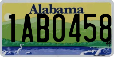 AL license plate 1AB0458