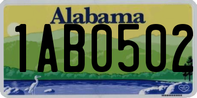 AL license plate 1AB0502