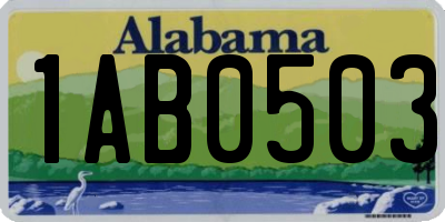 AL license plate 1AB0503