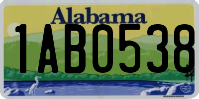 AL license plate 1AB0538