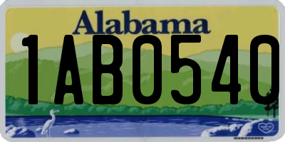 AL license plate 1AB0540