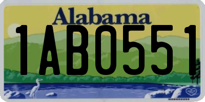 AL license plate 1AB0551