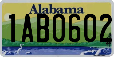 AL license plate 1AB0602