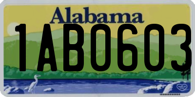 AL license plate 1AB0603