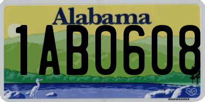 AL license plate 1AB0608