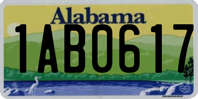 AL license plate 1AB0617