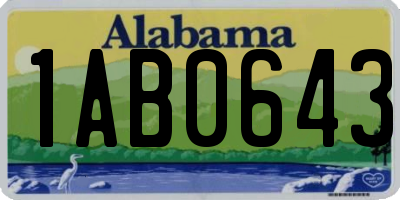 AL license plate 1AB0643