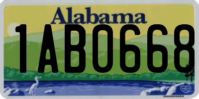 AL license plate 1AB0668