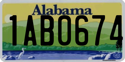 AL license plate 1AB0674