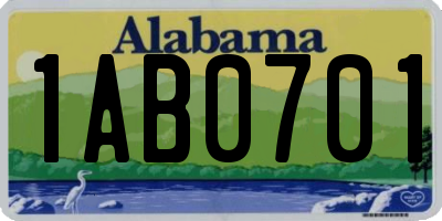 AL license plate 1AB0701